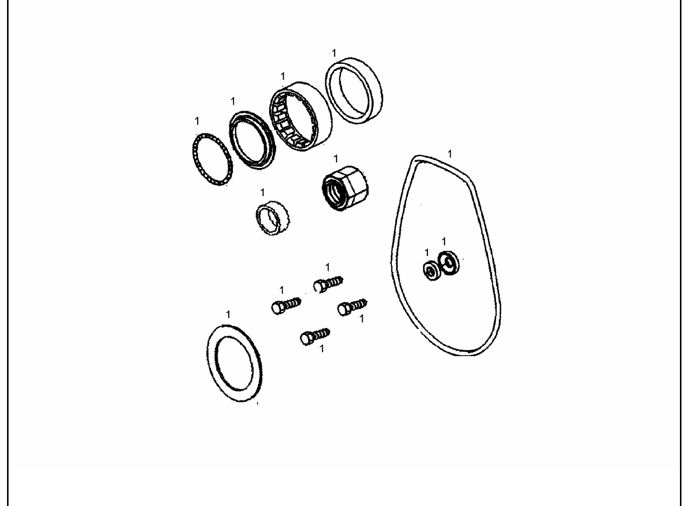 Exploded view of starter repair kit support